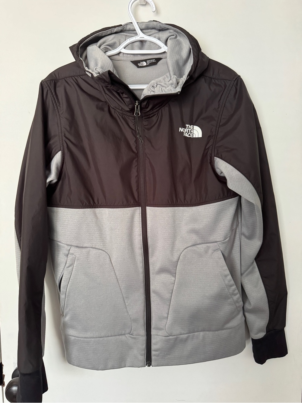 The North Face Men’s Gray Black Full Zip Hooded Fleece Jacket Size S